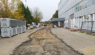 Nowa droga w centrum Łęcznej - postępy prac (październik 2021) - kliknij, aby przejść do galerii