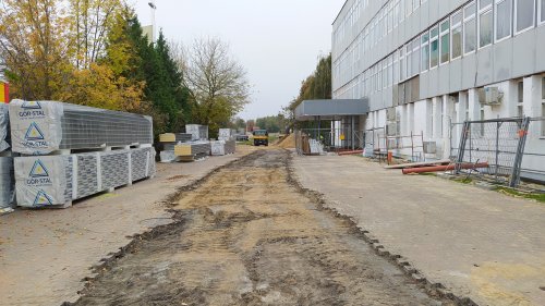 Nowa droga w centrum Łęcznej - postępy prac (październik 2021)