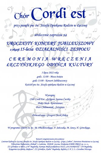 Koncert z okazji 15-lecia chóru Cordi Est