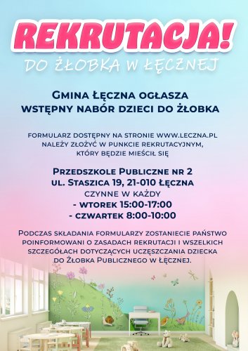 Wstępny nabór dzieci do żłobka