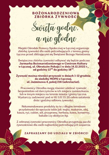Bożonarodzeniowa zbiórka żywności „Święta godne, a nie głodne”