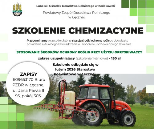 Szkolenie chemizacyjne dla rolników - ruszają zapisy