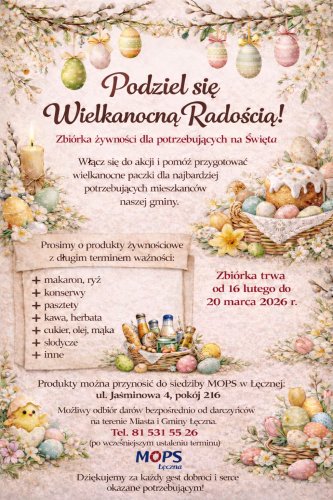 Podziel się Wielkanocną Radością – zbiórka żywności dla potrzebujących